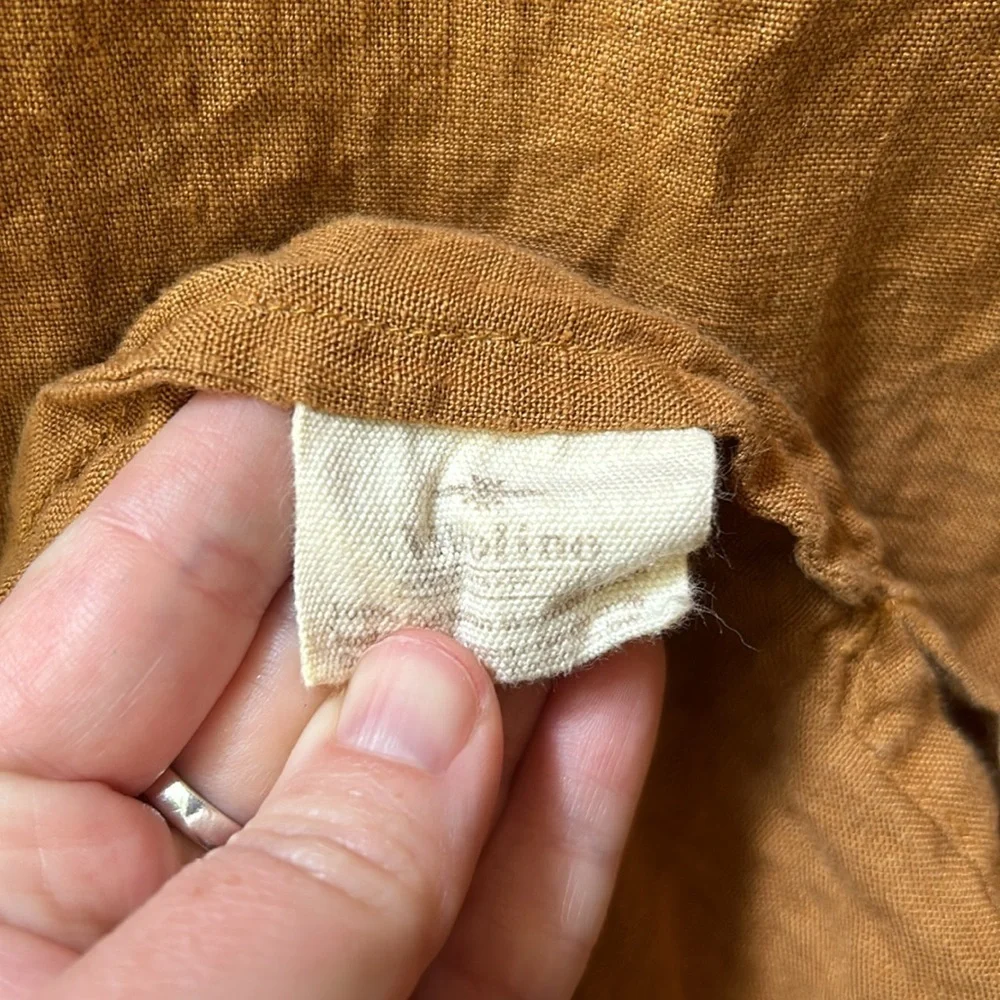 Ethically sourced women owned small business European linen rust dress Large - Picture 4 of 10